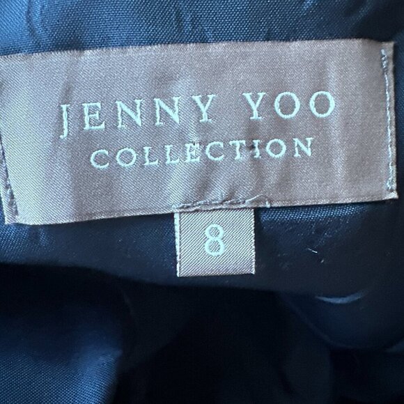 Jenny Yoo Aidan Chiffon Navy Blue Gown Formal Evening Dress - Size 8 - Picture 8 of 10